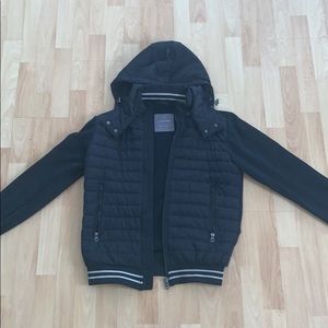 zara man bomber jacket w/ hood